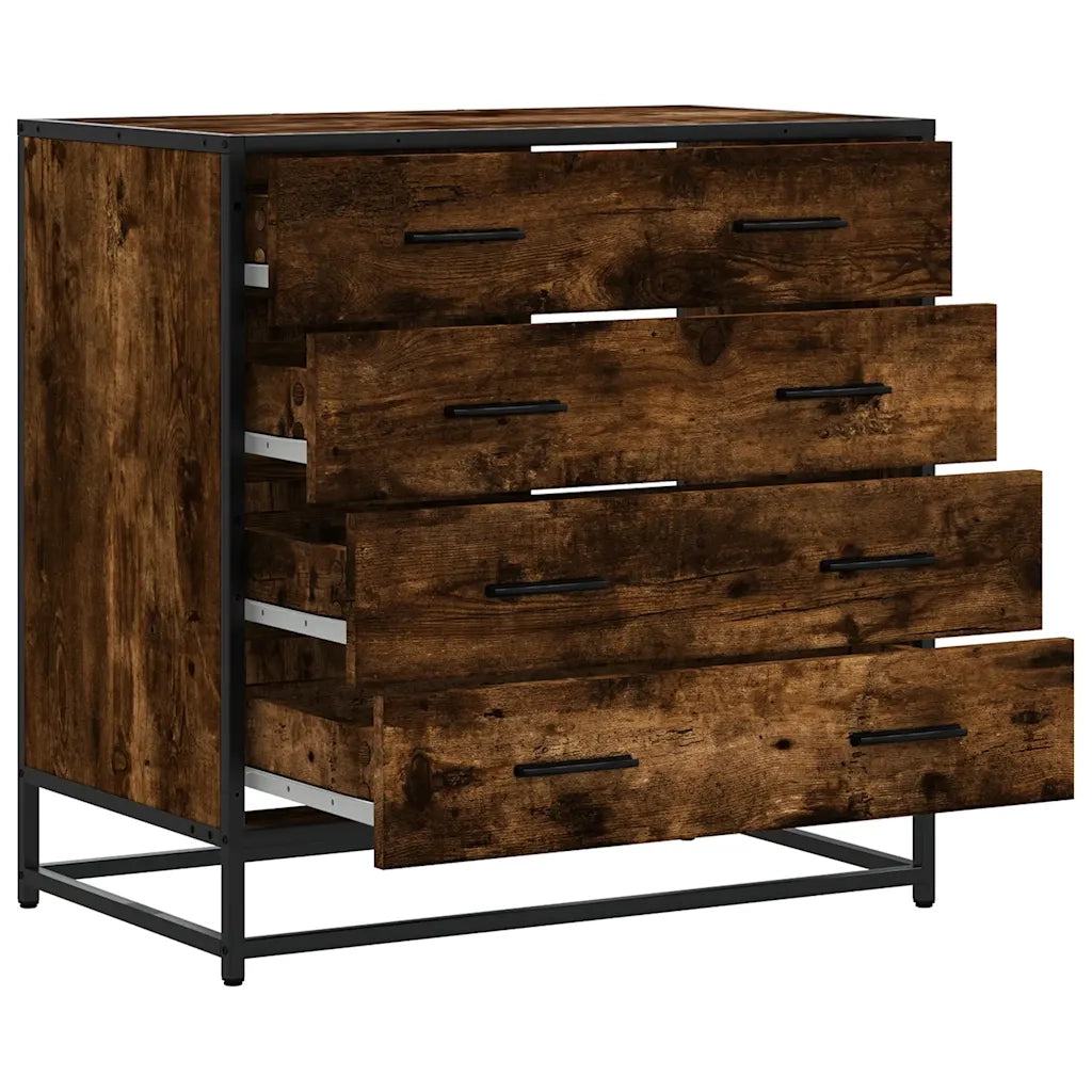 vidaXL Cassettiera Rovere Fumo 70x41x70 cm in Legno Multistrato