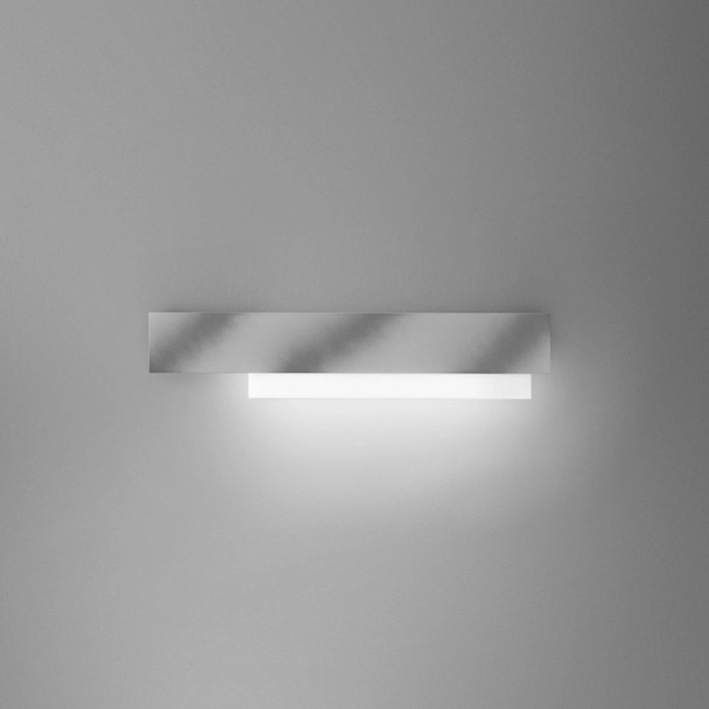 Doha - Applique led da parete moderna 25W - Alluminio bianco e acciaio, luce calda 3000K, 2110lm, design lineare, IP20, per interni, l.70x15cm