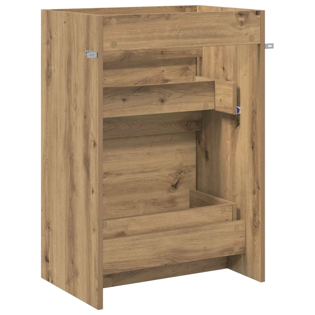Mobiletto da Bagno Sotto Lavabo Rovere Artigianale 890735