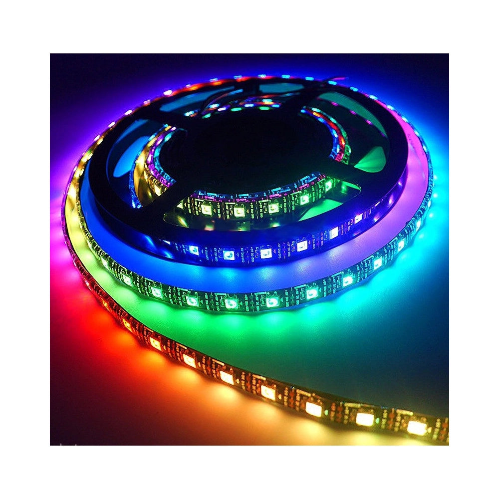 Trade Shop - Striscia Strip 300 Led Rgb Digitale Multieffetto 7 Colori 5050 5 M Metri Interno -