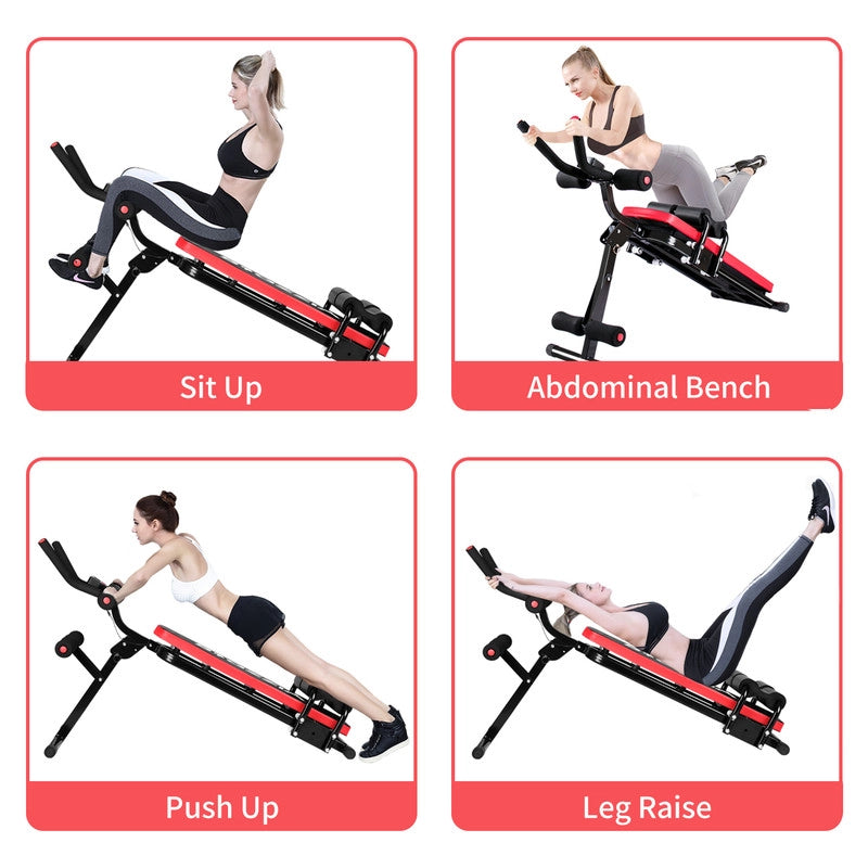 Panca Addominale Pieghevole, Panca Addominale Flessibile 5 in 1 , Attrezzatura per Fitness Verticale Multifunzionale Completamente Compatta