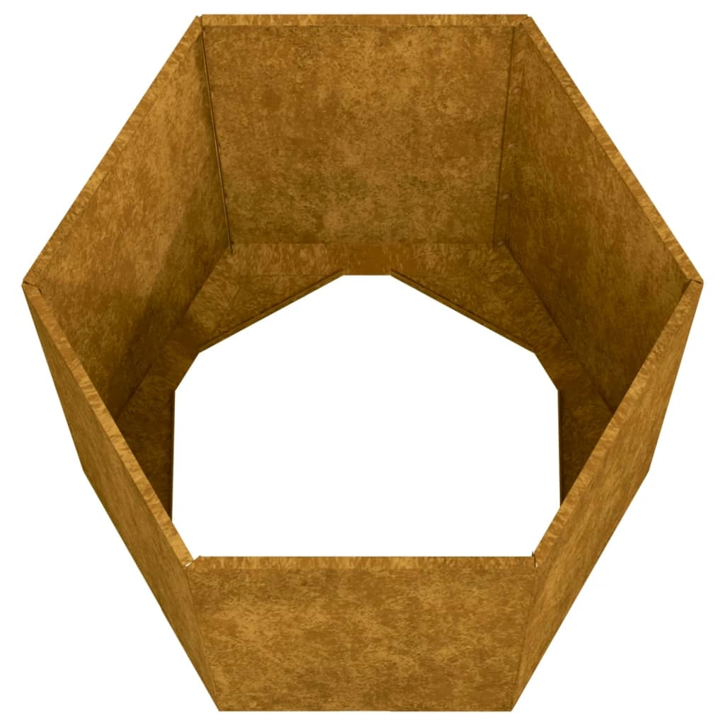 Fioriera rialzata per piante fiori terrazza giardino color ruggine 40 x 40 x 45 cm acciaio corten marrone 02_0038721