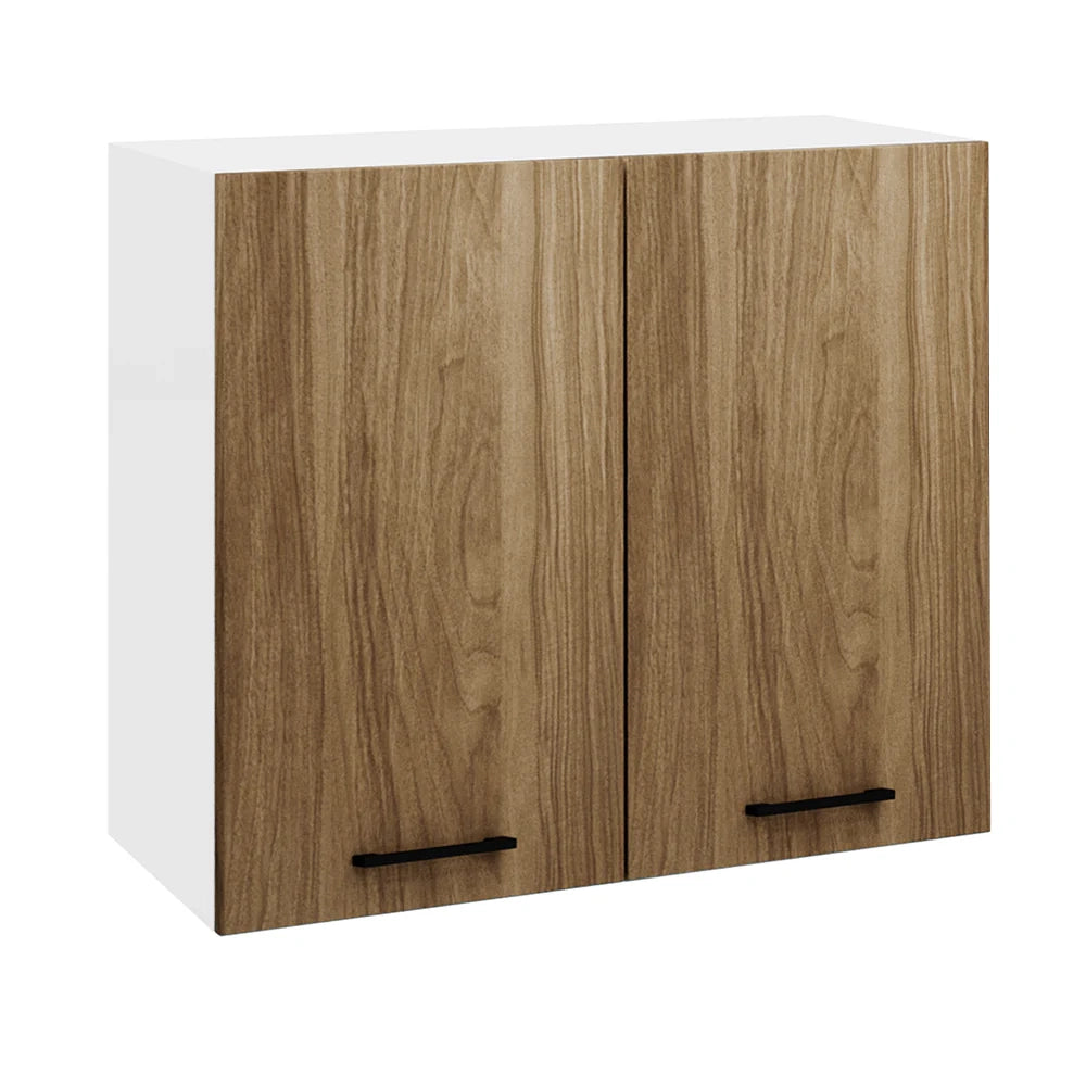 Pensile colapiatti per cucina componibile da 80 cm con due ante, realizzata in legno 100% MADE IN ITALY colore Noce