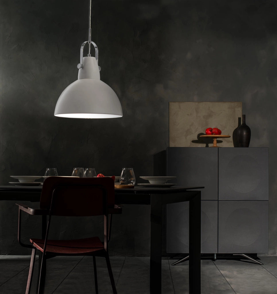 Kande - Lampada a sospensione in metallo bianco