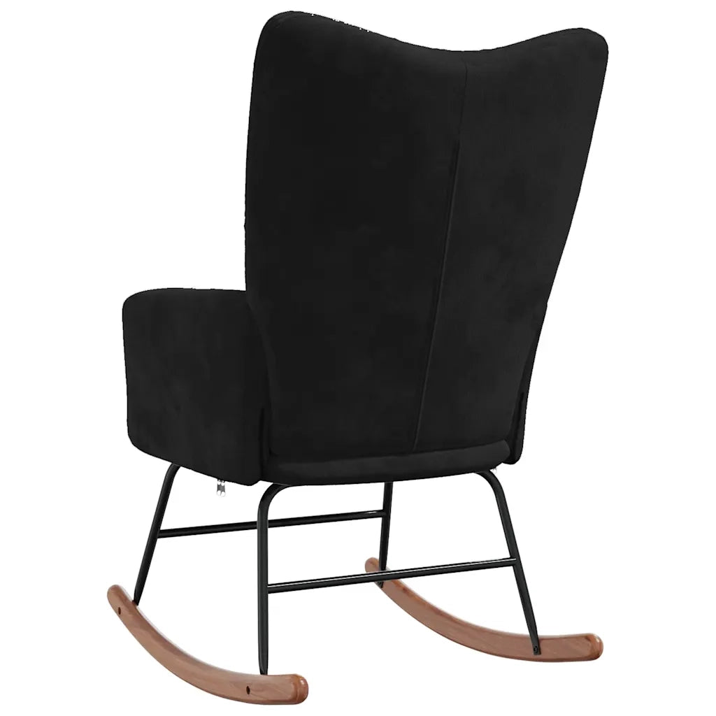 Sedia a Dondolo Nera in Velluto 328145