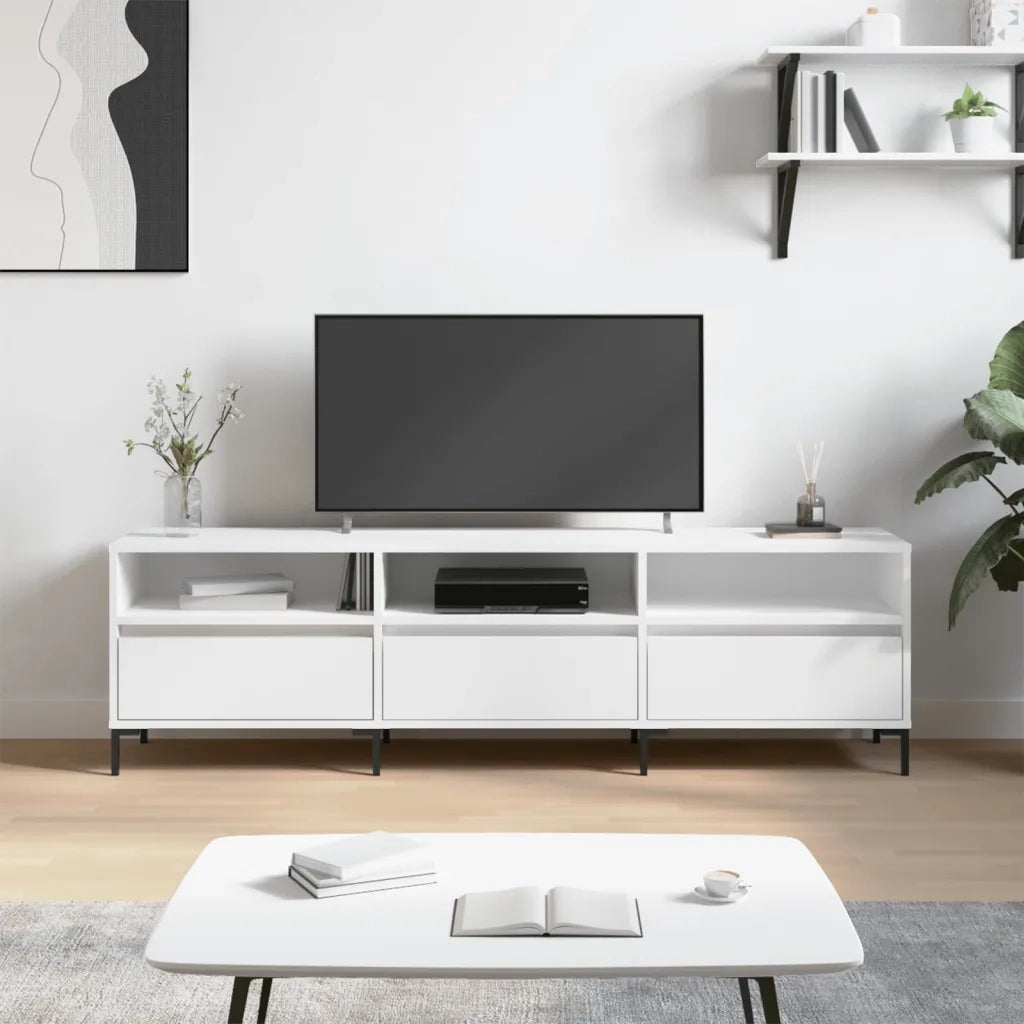 Mobile TV | Armadietto TV | Mobile Porta TV Bianco 150x30x44,5 cm in Legno Multistrato