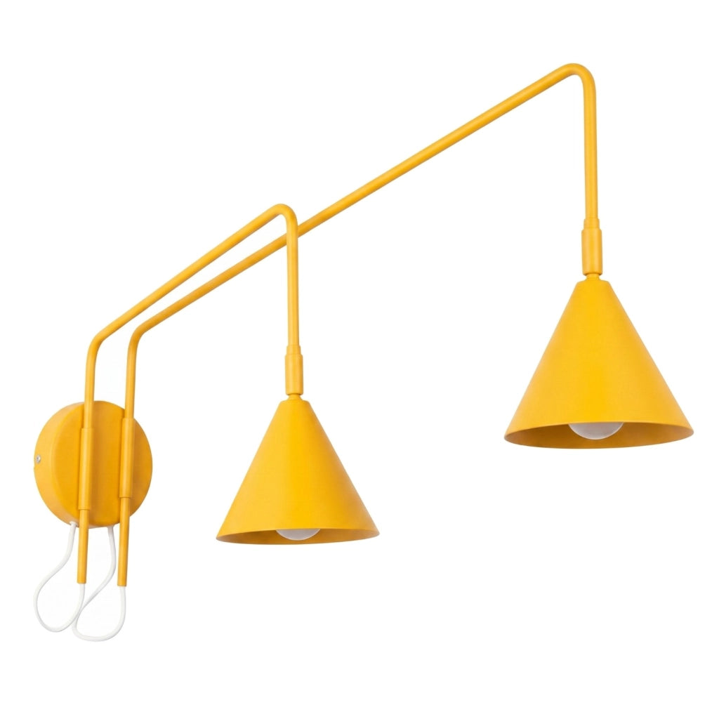 Applique NOX 2 giallo con interruttore