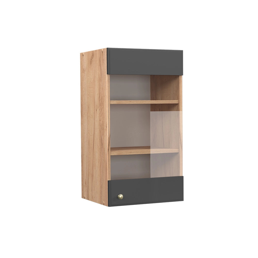 Vicco Mobile da cucina in vetro Antracite-oro 40 cm