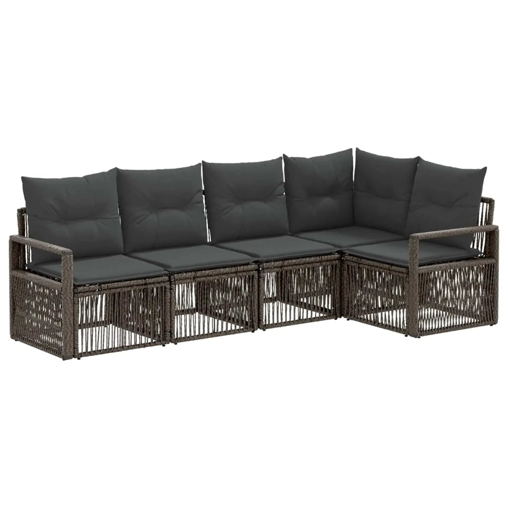 Set Divano da Giardino 5 pcs Grigio polyrattan 3435710