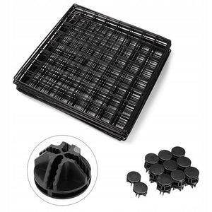 Recinto nero in metallo per cani, conigli, gatti e cuccioli 108 x 108 cm