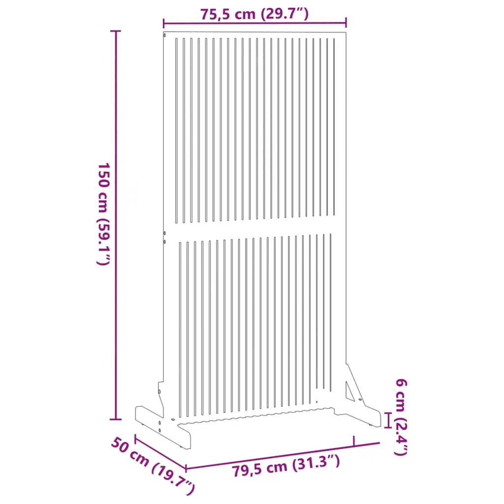 Schermo per Privacy Marrone 79,5 x 50 x 150 cm 4108063