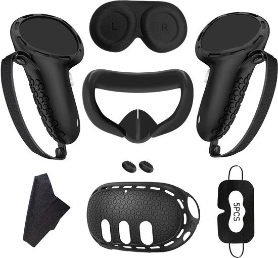 Kit di protezione per Meta Quest 3Accessori: Copertura manuale, parasole - Nero
