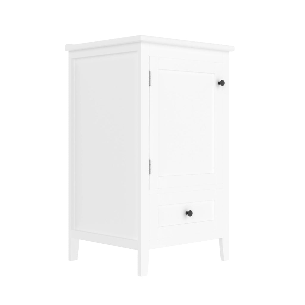 Mobile bagno freestanding 51x46x85 cm con lavabo in ceramica, finitura laccata, cassetto silenzioso, ripiano regolabile, bianco