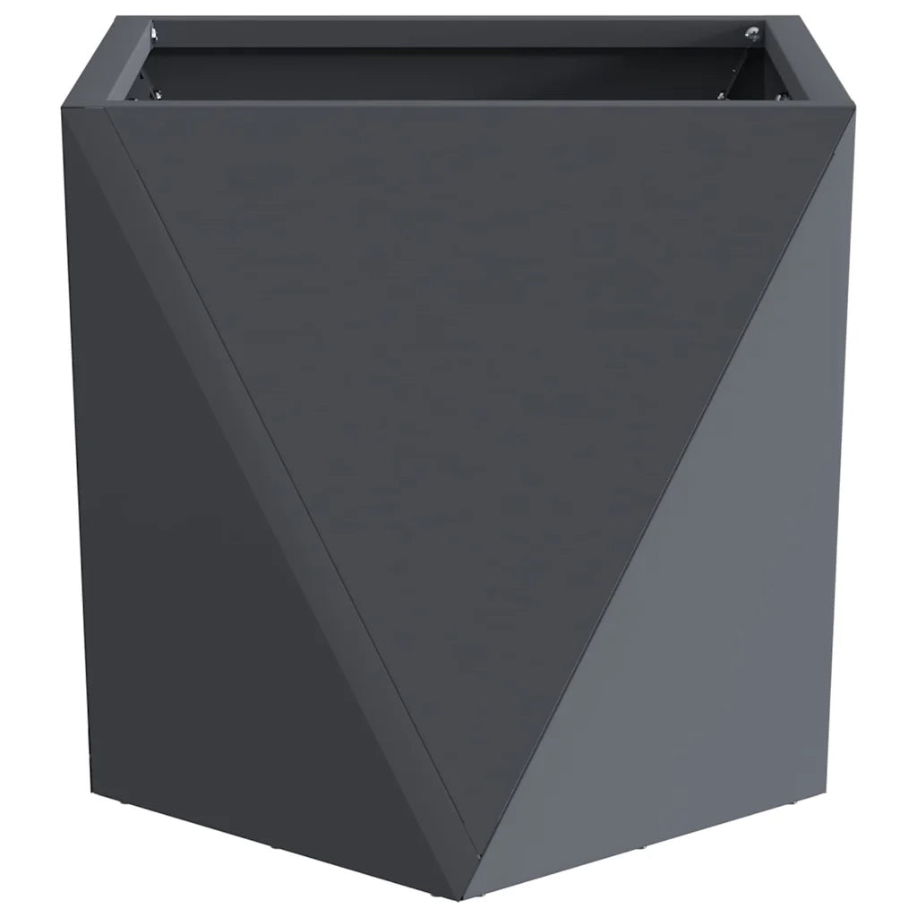 Fioriera 2 pcs Antracite 30 x 30 x 30 cm Acciaio 883813