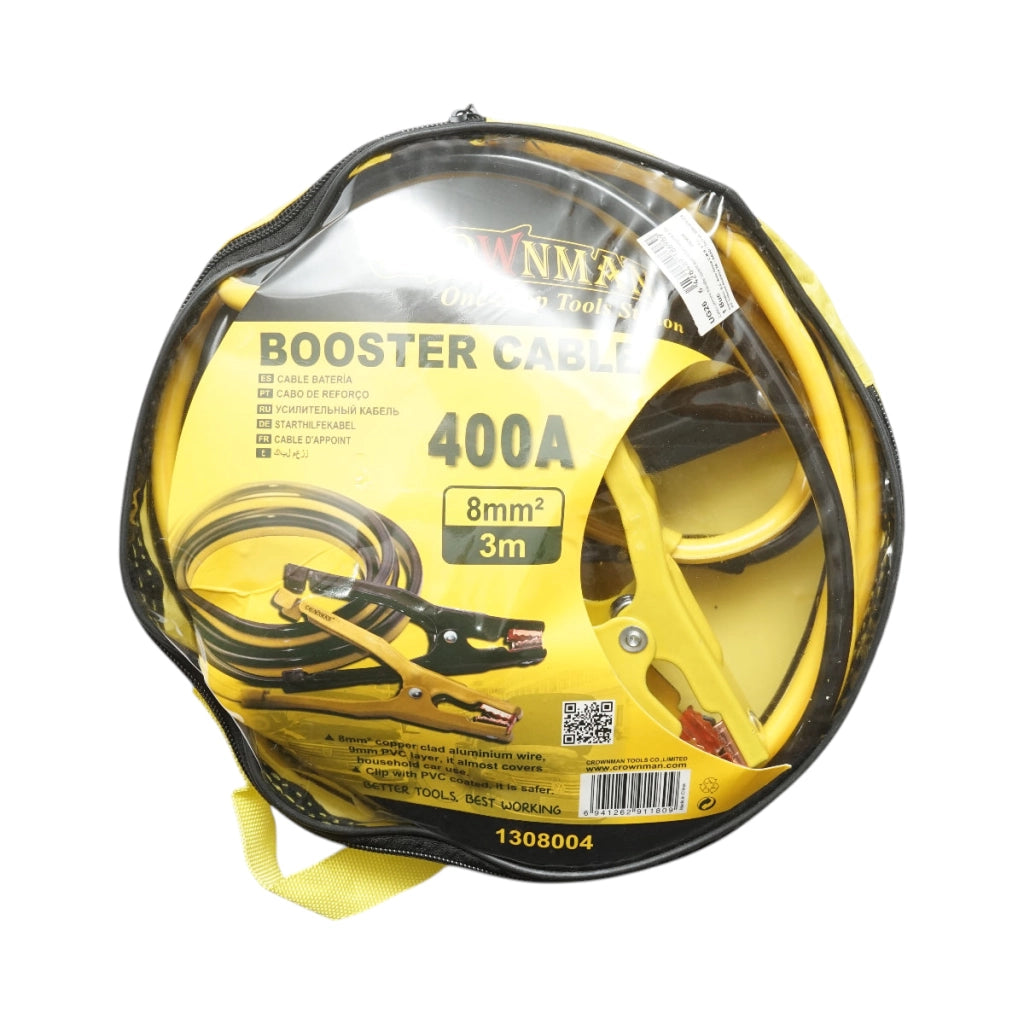 Cavi di avviamento auto Crownman – 400A, lunghezza 3 m, sezione 8 mm²