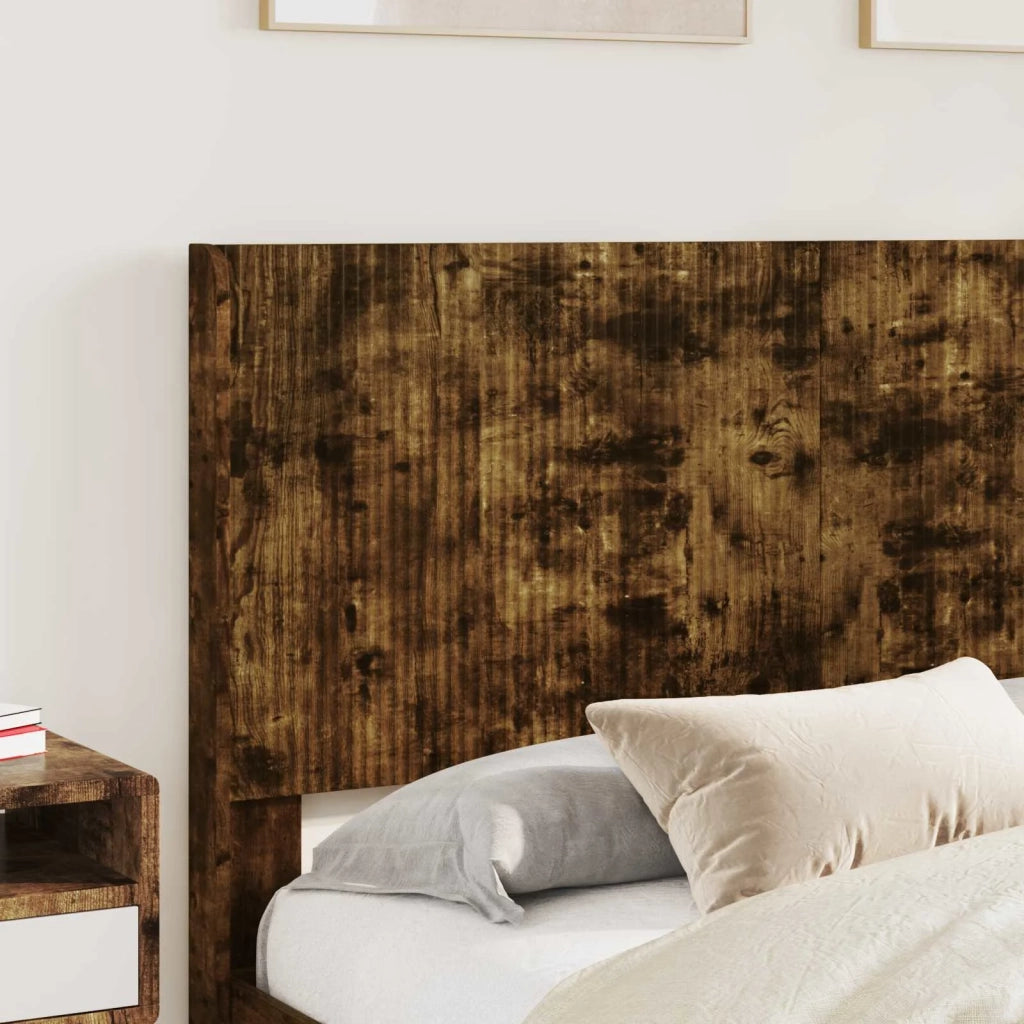 Struttura del letto con stoccaggio e testata Rovere Fumo