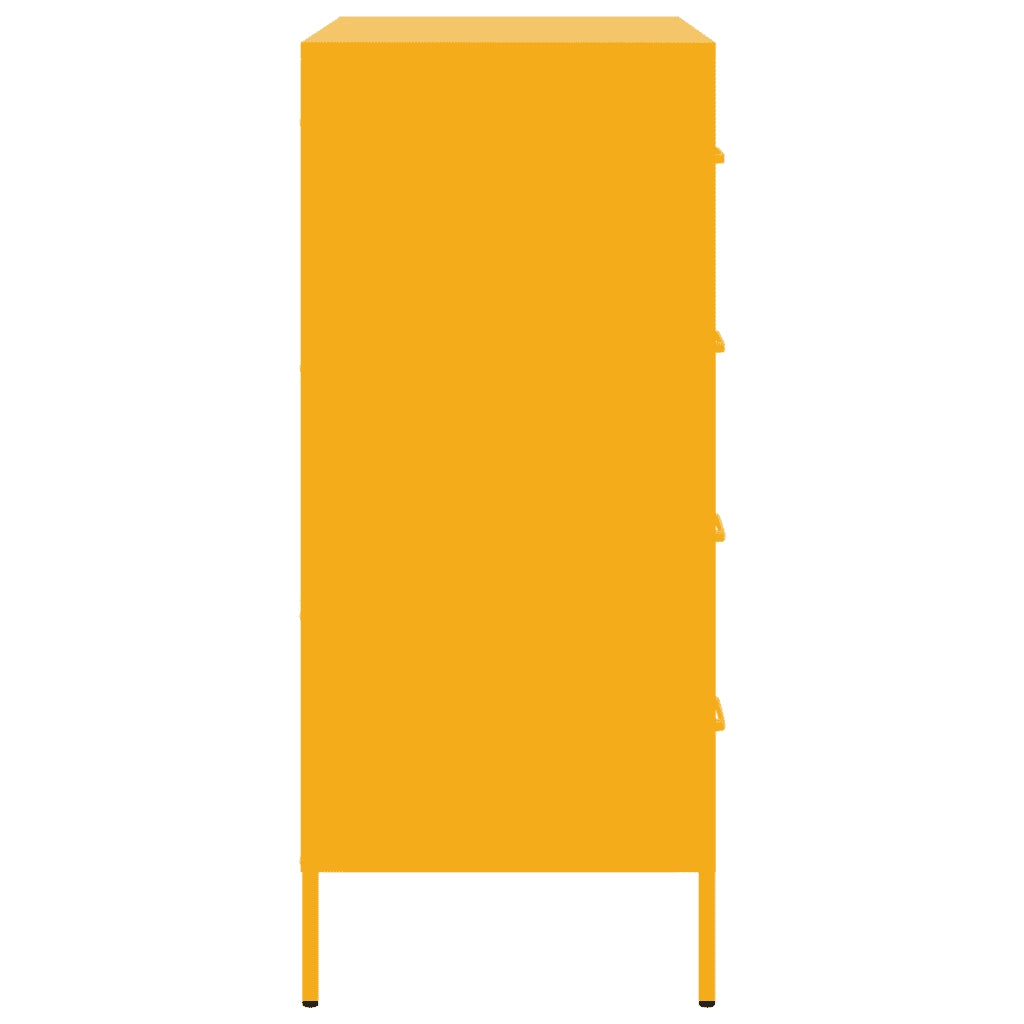Credenza Giallo Senape 68x39x89 cm in Acciaio