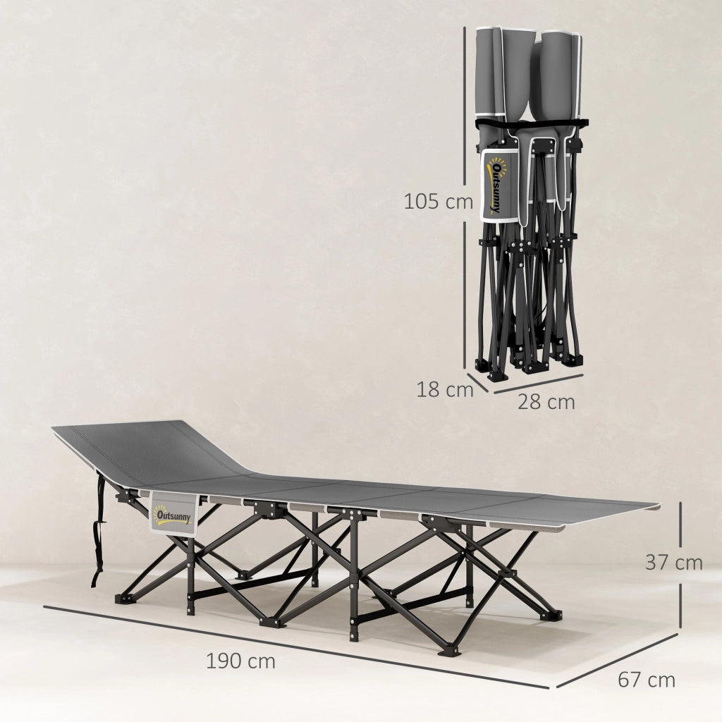 Letto da campeggio pieghevole con materasso ¨C zephmum ¨C Nero, metallo, 90x200 cm