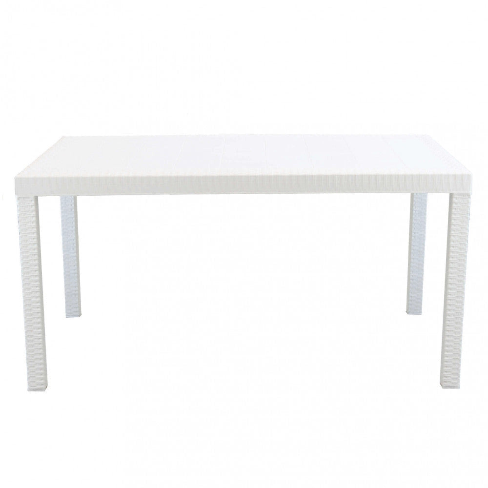 Tavolo Houston 150x90x74 h cm in Wicker Bianco