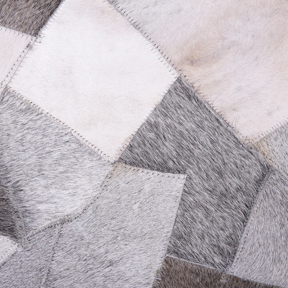 Cuscino decorativo Pelle di vacchetta grigia Patchwork 45 x 45 cm Accessori per arredamento moderno country