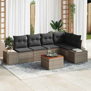 Set Divano da Giardino con cuscino 6 pcs Grigio polyrattan 3347958