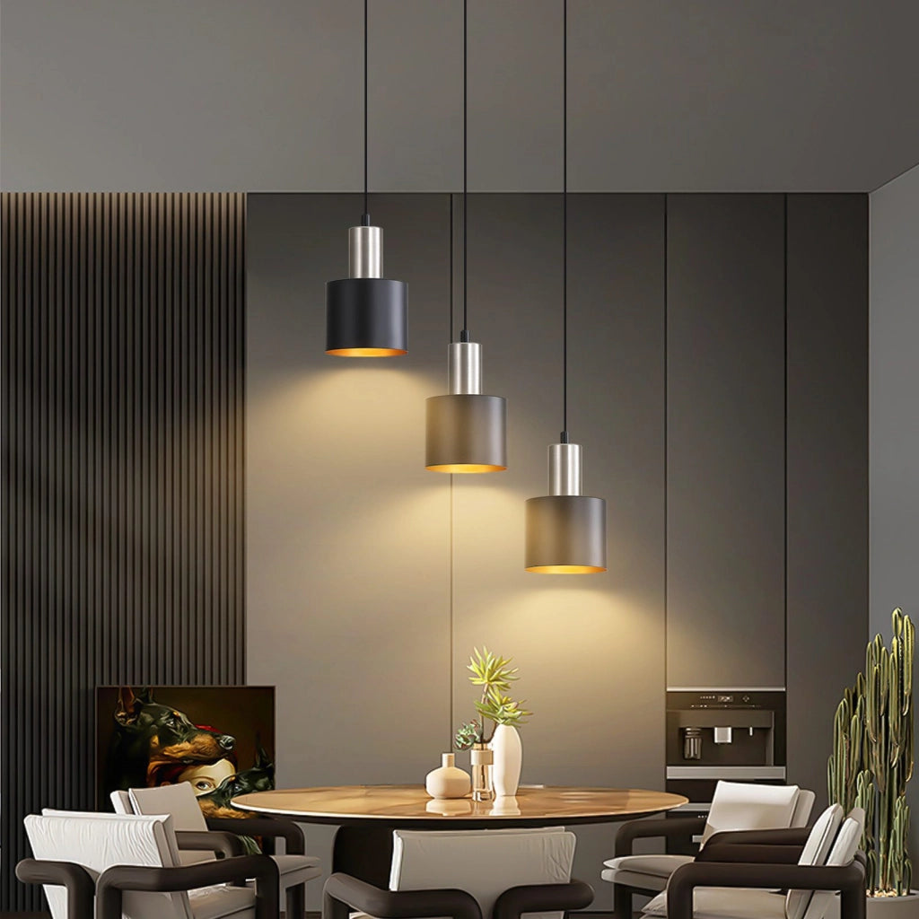Lampada a Sospensione ZMH vintage 3 luci nero altezza regolabile E27 per isola cucina e sala da pranzo senza lampadina