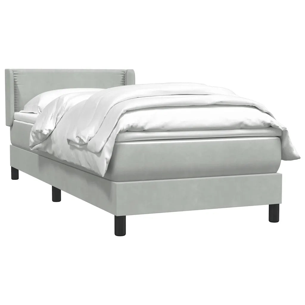 vidaXL Giroletto a Molle con Materasso grigio chiaro 90x210 cm Velluto