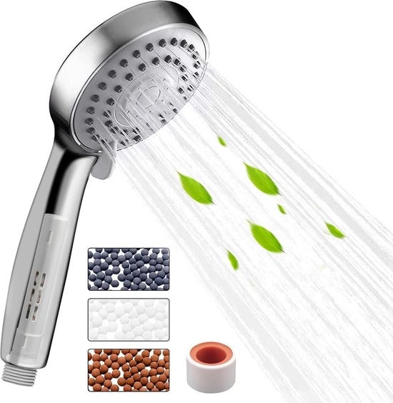 Douchekop con filtro, douchi a basso consumo e con aumento della pressione con 3 tipi di getto, douchi universali, douchi con regolazione della temperatura, douchi a getto forte, finitura cromata.