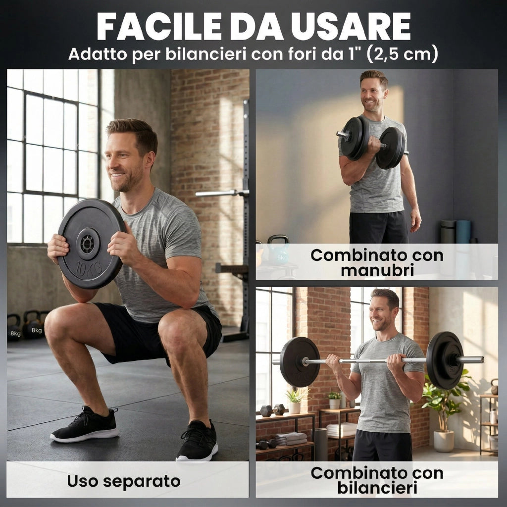 Set Dischi Pesi per Allenamento ¨C zephmum ¨C Nero, 4 Pezzi