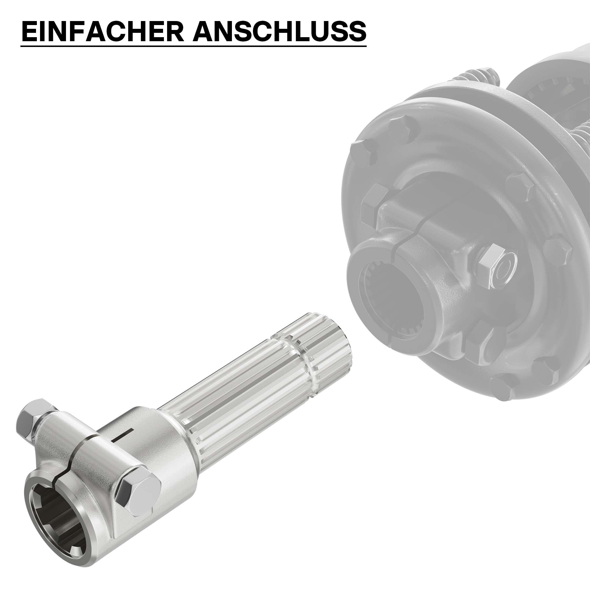 Boccola albero cardanico 160 mm Attacco albero scanalato 1 3/8" 6D Albero uscita 1 3/8" 21D Trattore