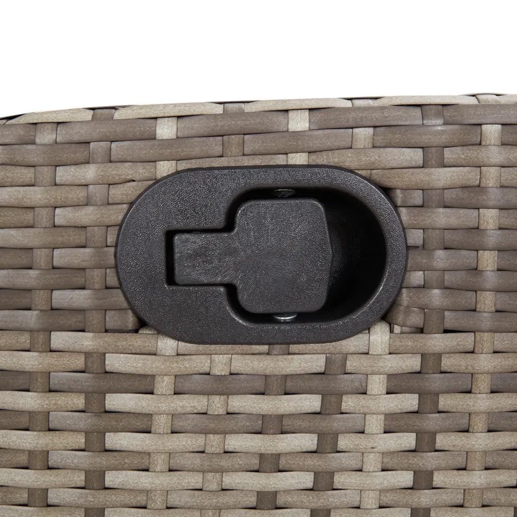 Set da Pranzo da Giardino 3 pz con Cuscini in Polyrattan Grigio