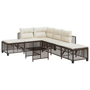 Set Divani ad Angolo 3 pz | Set Salotto da Giardino con Cuscini in Polyrattan Marrone