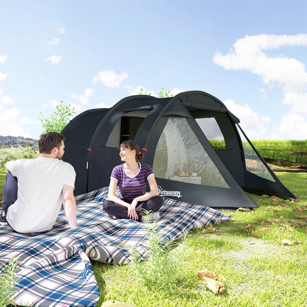 Tenda da campeggio trekking 2 stanze ¨C zephmum ¨C 475x264x172 cm nero