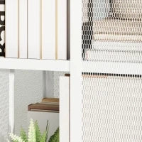 Libreria Moderna a 3 Ripiani in Metallo a Rete con Ruote, 35x35x99 cm, Bianco