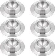 Set di 6 coperchi per uova in acciaio inox per uova sode 4,5 cm di diametro - Argento.