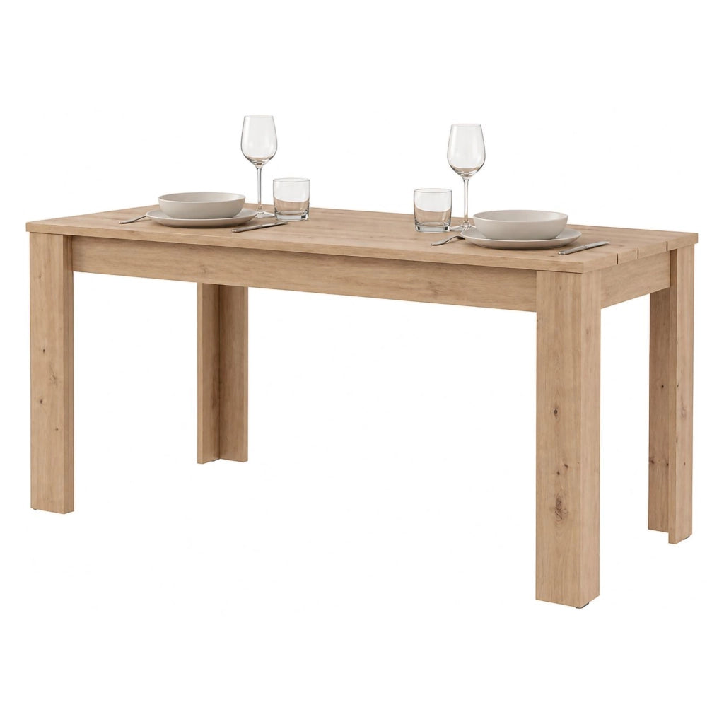 Luarca, Tavolo Fisso 6 Posti, 135x80x76h cm Marrone Rovere Nodi