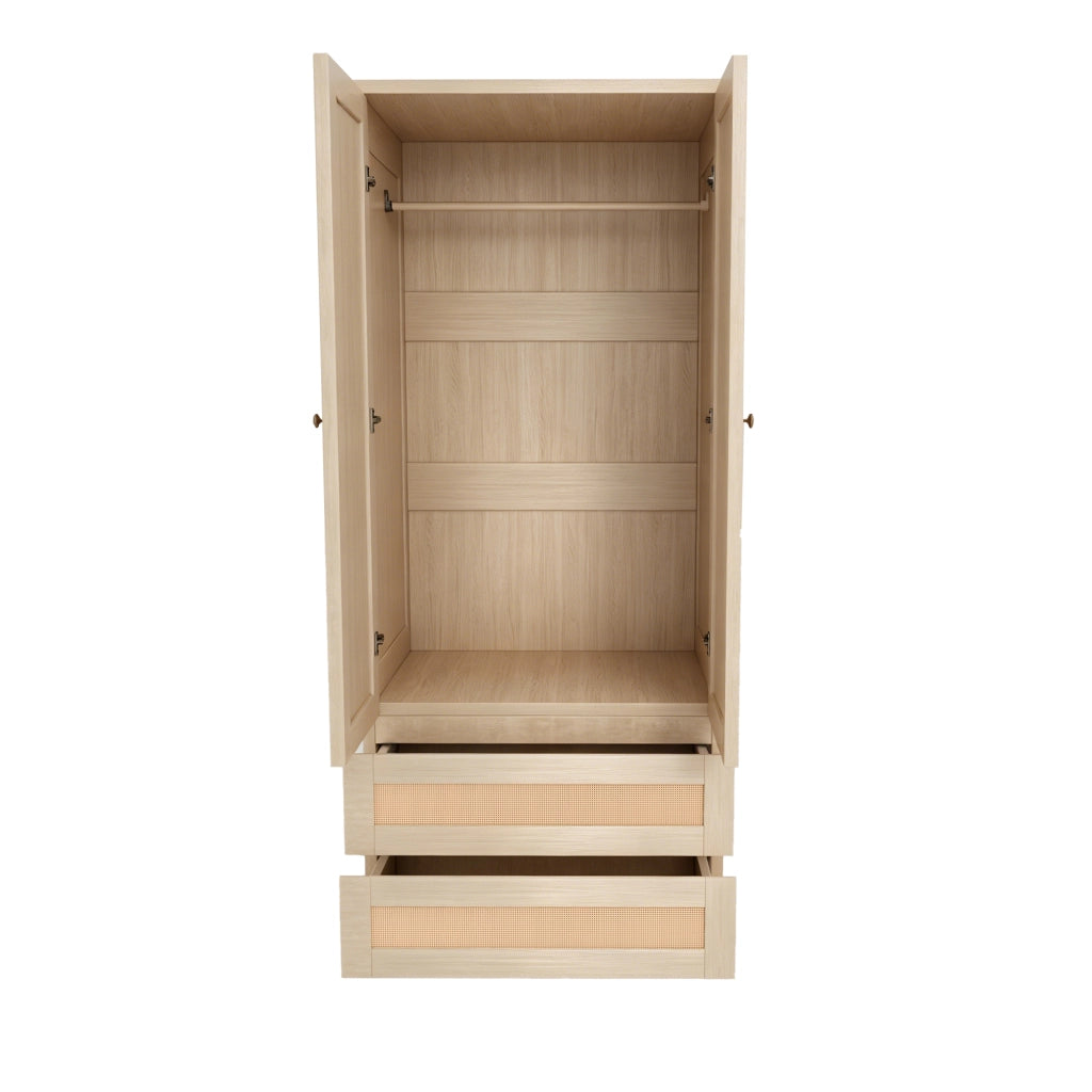 ARMADIO 70x55x170 cm a 2 ante colore legno con 2 cassetti