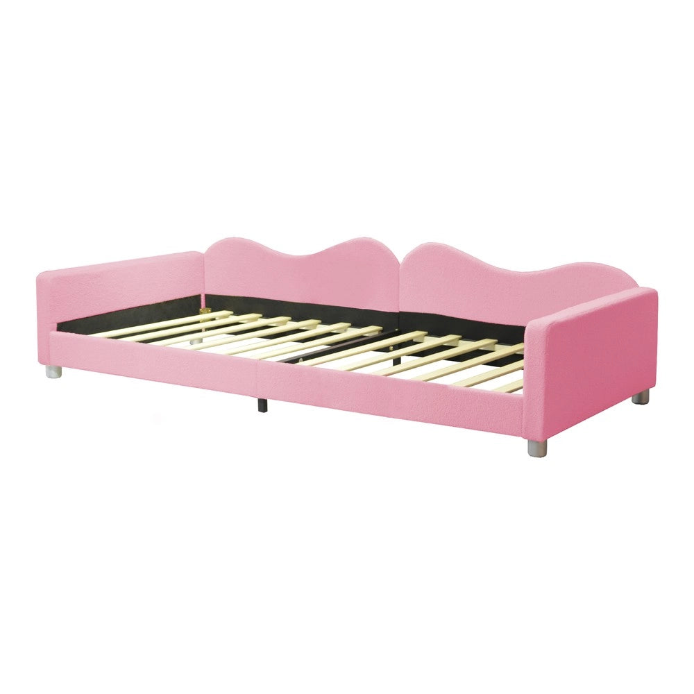 Letto imbottito singolo ¨C Minimal ¨C rosa velluto 90x200cm