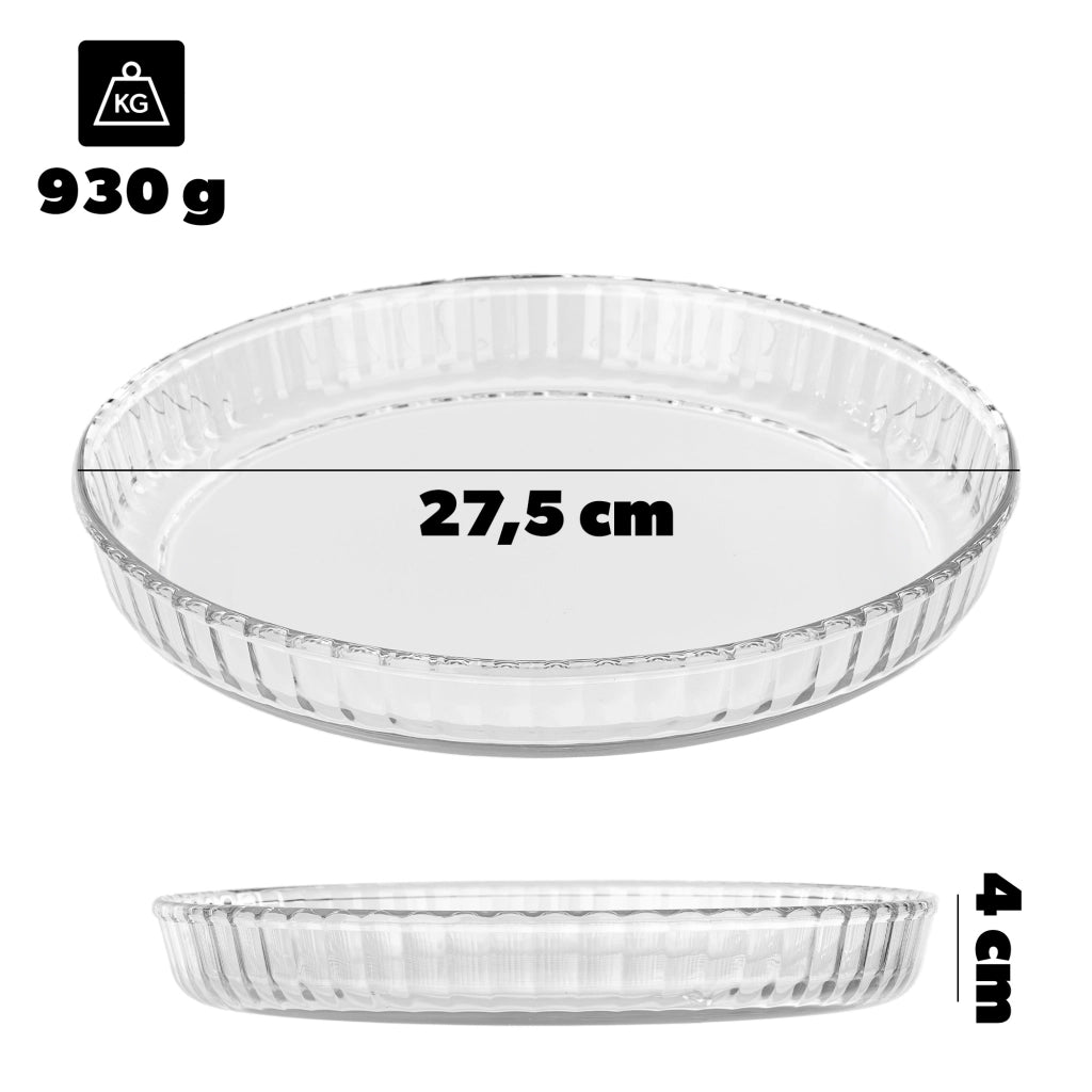 KADAX Teglia resistente al calore per cuocere crostate in vetro, rotonda, 26 cm