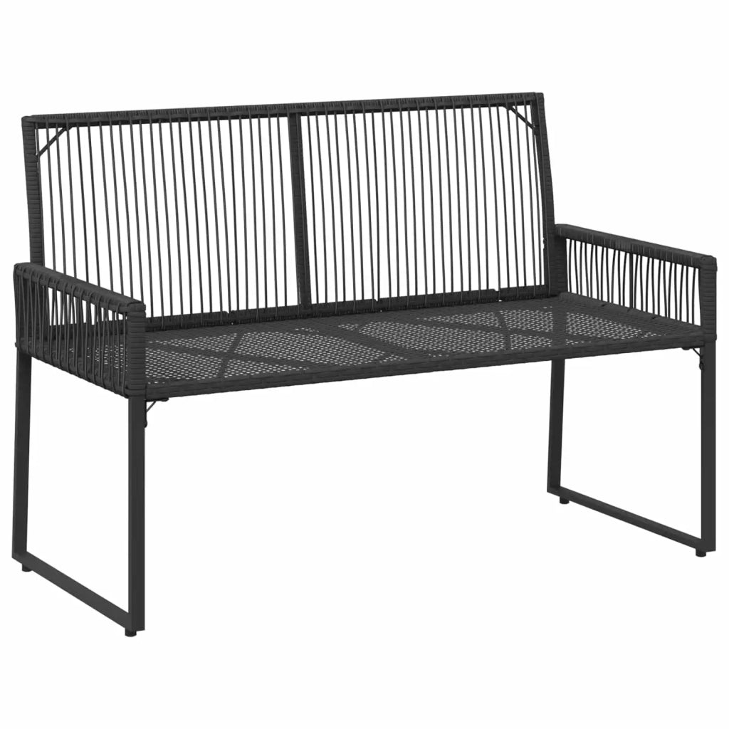 Set di Mobili da Esterno 4 pz | Set Salotto da Giardino Nero e Bianco Crema polyrattan