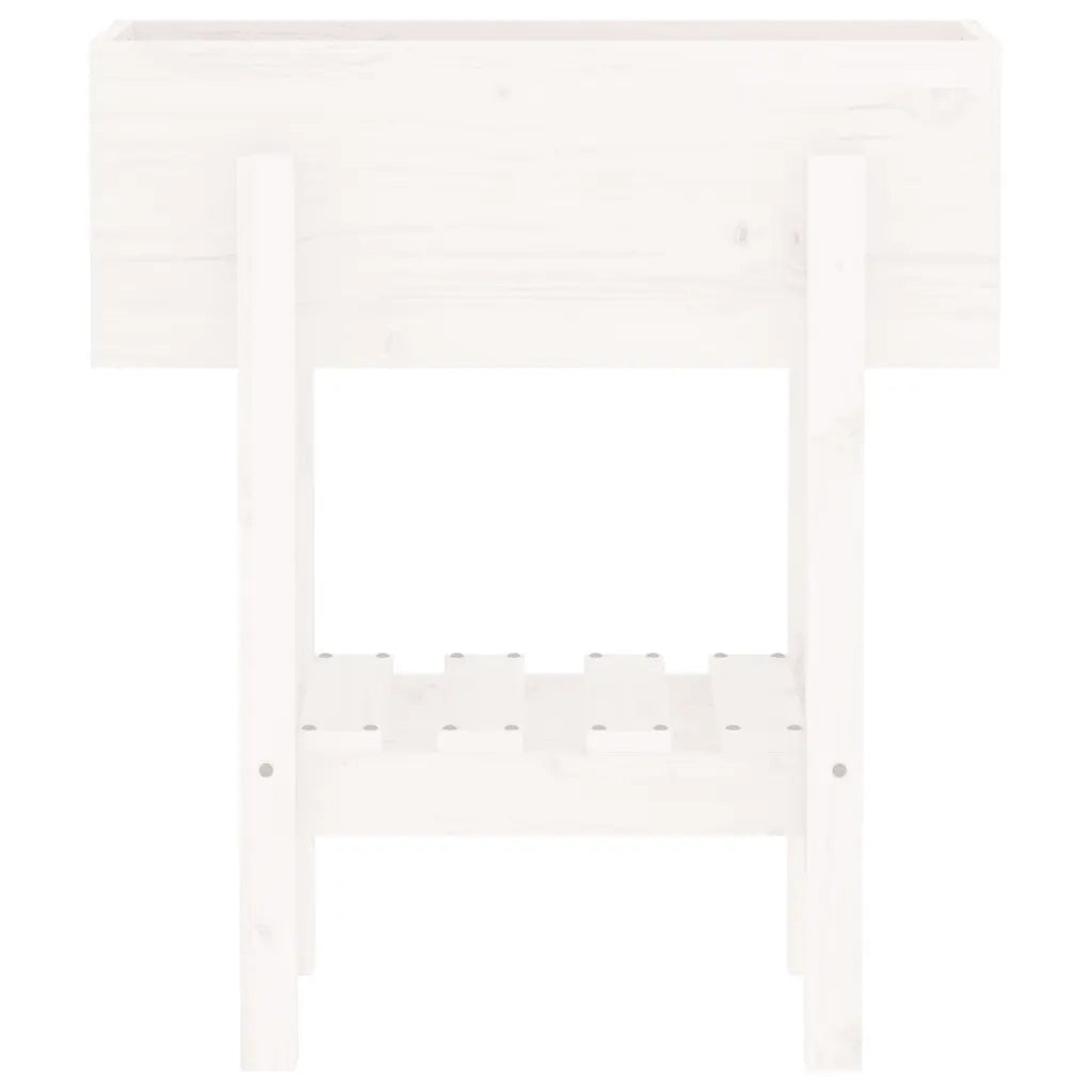 Fioriera da Giardino Bianca 62x30x69 cm Legno Massello di Pino 825234