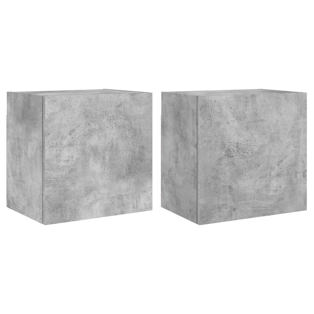 Mobili TV Muro 2pz-Credenza TV-Console TV Grigio Cemento 40,5x30x40 Legno Multistrato