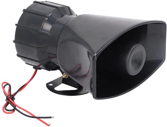 Alarme Stroblocco - 130DB Sirena - Adatto per Interno e Esterno - Nero - Sensore Infrarosso - Attivazione Pulsante - 12 Volt