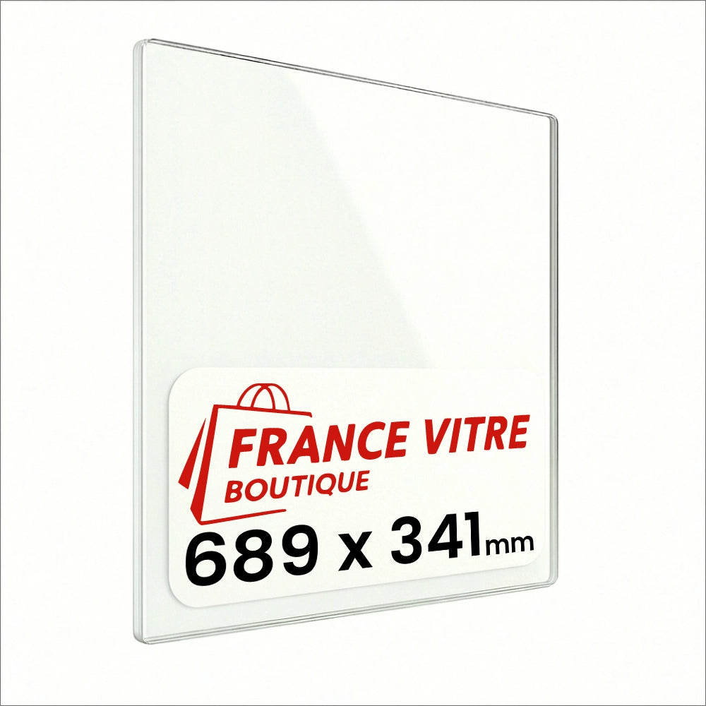 689 x 341 x 4 mm - Vetro per stufa a legna - vetro camino di ricambio - vetro per caminetto resistente al fuoco - France Vitre