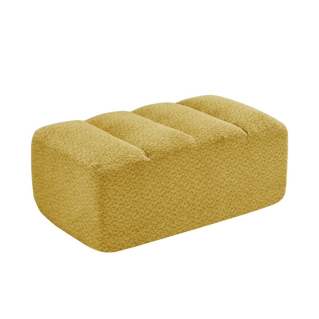 SOFA Modulare con Ottoman, Giallo, Fleece granulato