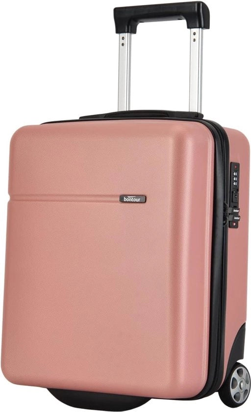 Valigetta Easy a mano, 45 x 36 x 20 cm, 2 ruote, trolley, sottosella, bagaglio a mano, rosé oro, scatola rigida valigetta