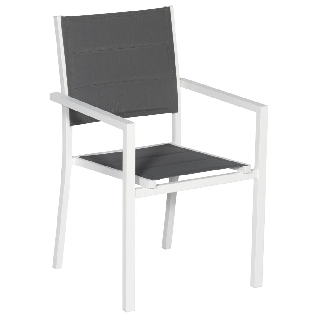 Set di mobili da giardino estensibili in textilene grigio VENEZIA 10 posti - alluminio bianco