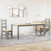 vidaXL Set da Pranzo 3 pz Panama Grigio in Legno Massello di Pino