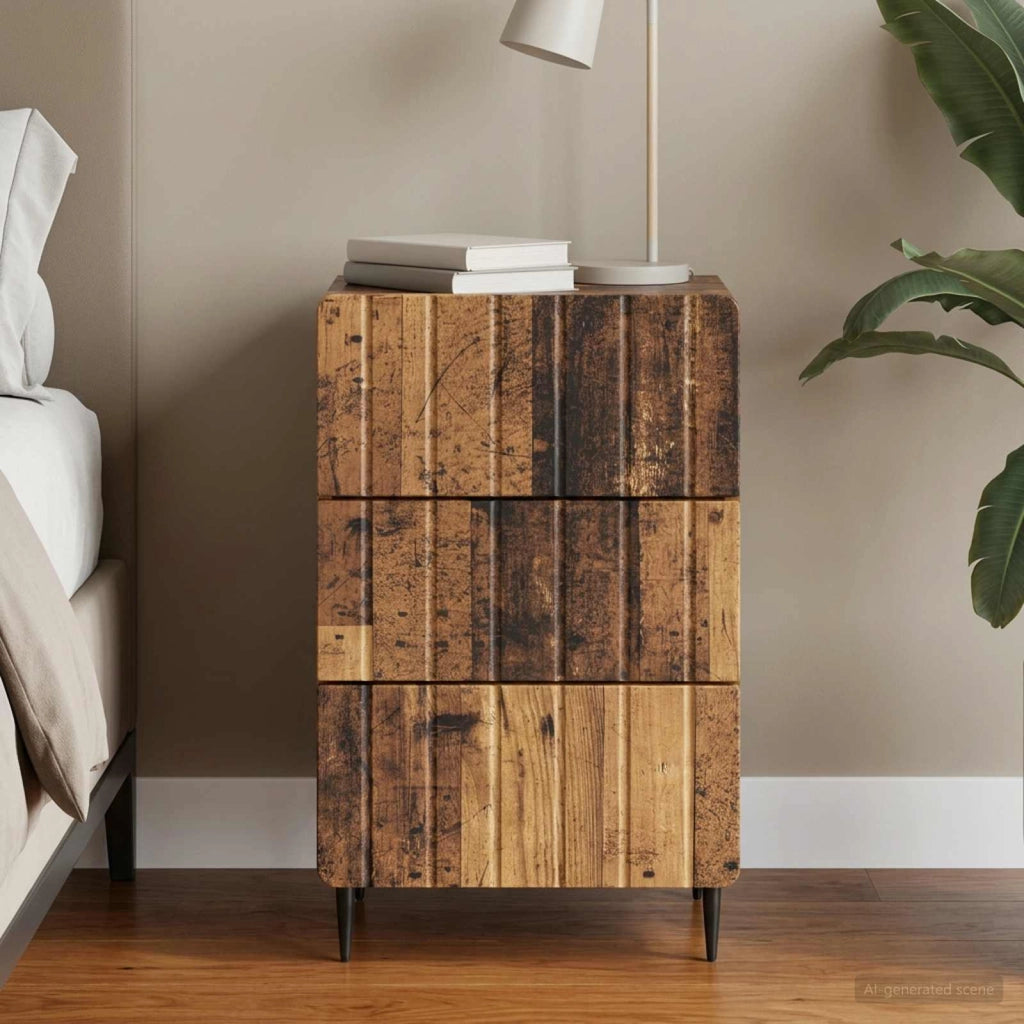 Armadio da Notte con cassetto Legno antico 43x 41 x 68 cm 894333