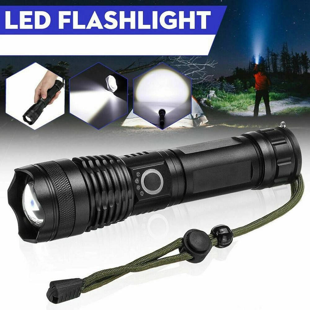 Trade Shop - Torcia Tattica/militare Led Cree T6 Ricaricabile Zoom Doppia Batteria A90-p50 -